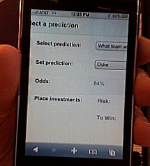 Dave playing Predictalot on iPhone